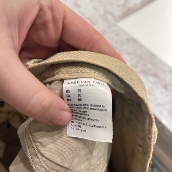 American Eagle Outfitters Tan Cutoff Distressed Denim Shorts - Picture 5 of 6